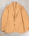 De Petrillo Coroglio Linen Jacket fine herringbone camel