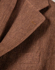 De Petrillo Posillipo Linen Jacket Herringbone Brown