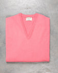 William Lockie Oxton Cashmere V-Neck Venetian Rose