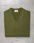 William Lockie Oxton Cashmere V-Neck Loden