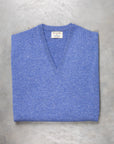 William Lockie Oxton Cashmere V-Neck Lapis