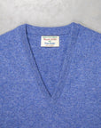 William Lockie Oxton Cashmere V-Neck Lapis