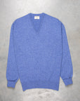 William Lockie Oxton Cashmere V-Neck Lapis