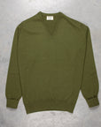 William Lockie Oxton Cashmere V-Neck Loden