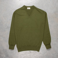 William Lockie Oxton Cashmere V-Neck Loden