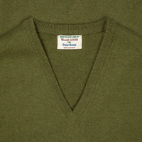 William Lockie Oxton Cashmere V-Neck Loden
