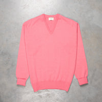 William Lockie Oxton Cashmere V-Neck Venetian Rose