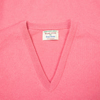 William Lockie Oxton Cashmere V-Neck Venetian Rose