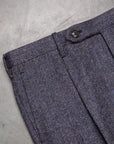 Rota Pantaloni High Rise Regular Fit Flannel Herringbone Indigo Blu