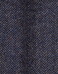 Rota Pantaloni High Rise Regular Fit Flannel Herringbone Indigo Blu