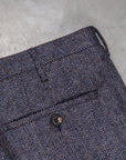 Rota Pantaloni High Rise Regular Fit Flannel Herringbone Indigo Blu