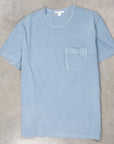 James Perse Crew Neck Pocket Tee Bluestone