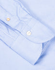 Finamore Tokyo Shirt Washed Oxford Button Down Lucio Collar in Midblue