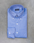 Finamore Gaeta Shirt Collo Lucio Washed Oxford Dark Blue