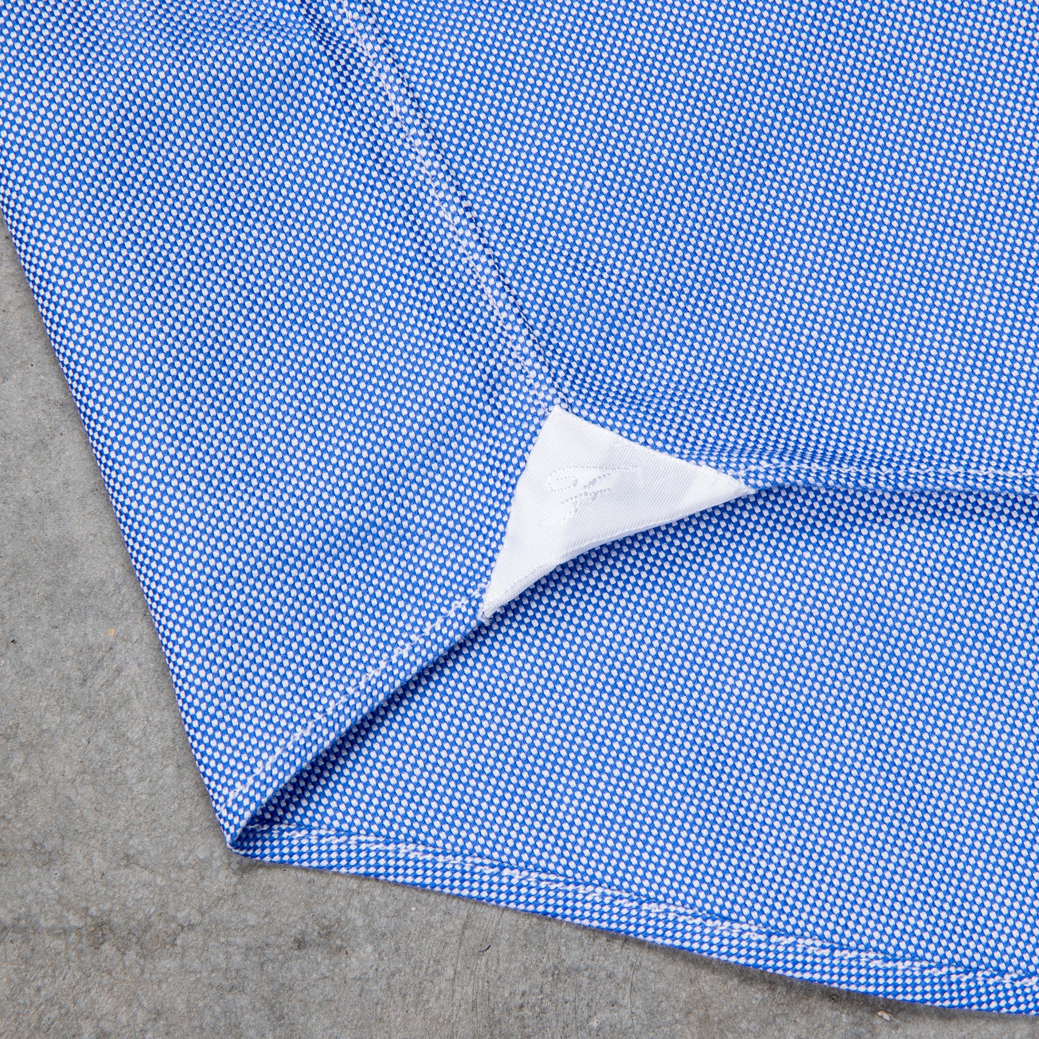 Finamore Tokyo Shirt Washed Oxford Lucio Collar in Dark Blue