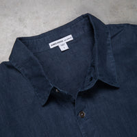 James Perse Classic Linen shirt Blue Oil