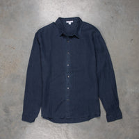 James Perse Classic Linen shirt Blue Oil