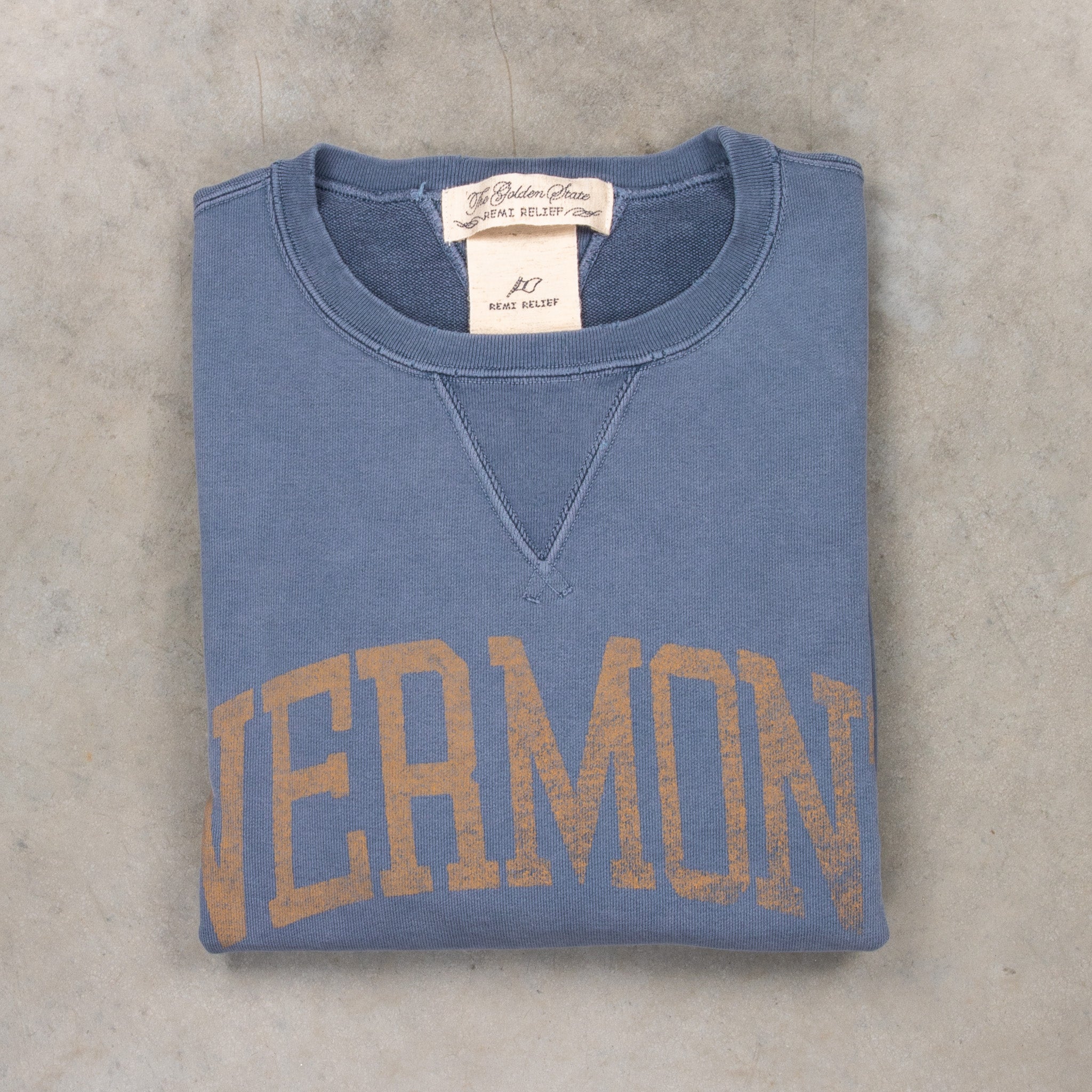 Remi Relief Special Finish Sweat Crew Neck Vermont Navy Remi Relief Special Finish Sweat Crew Neck Vermont Navy