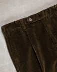 Rota Pantaloni High Rise Regular Fit 8-Wale Corduroy Verde Irlandese