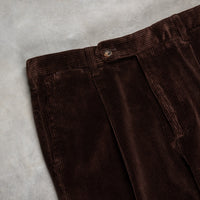 Rota Pantaloni High Rise Regular Fit 8-Wale Corduroy Marrone Scuro