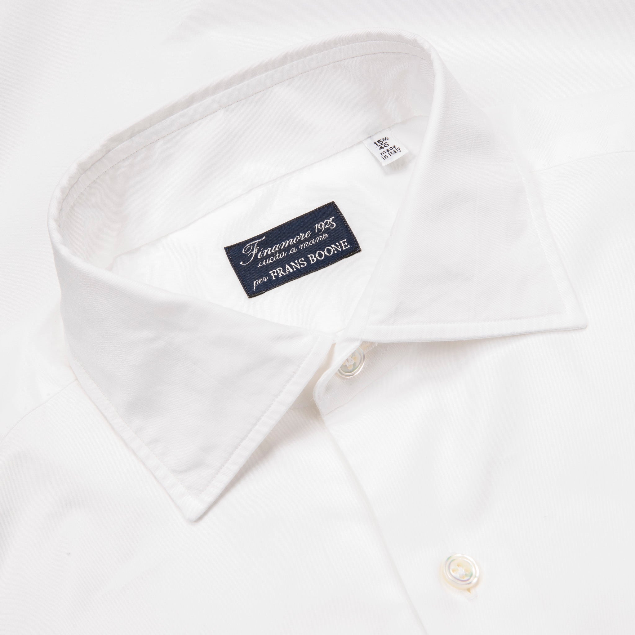 Finamore Napoli Fit Collo Luigi Soft White 170 Sea Island Twill