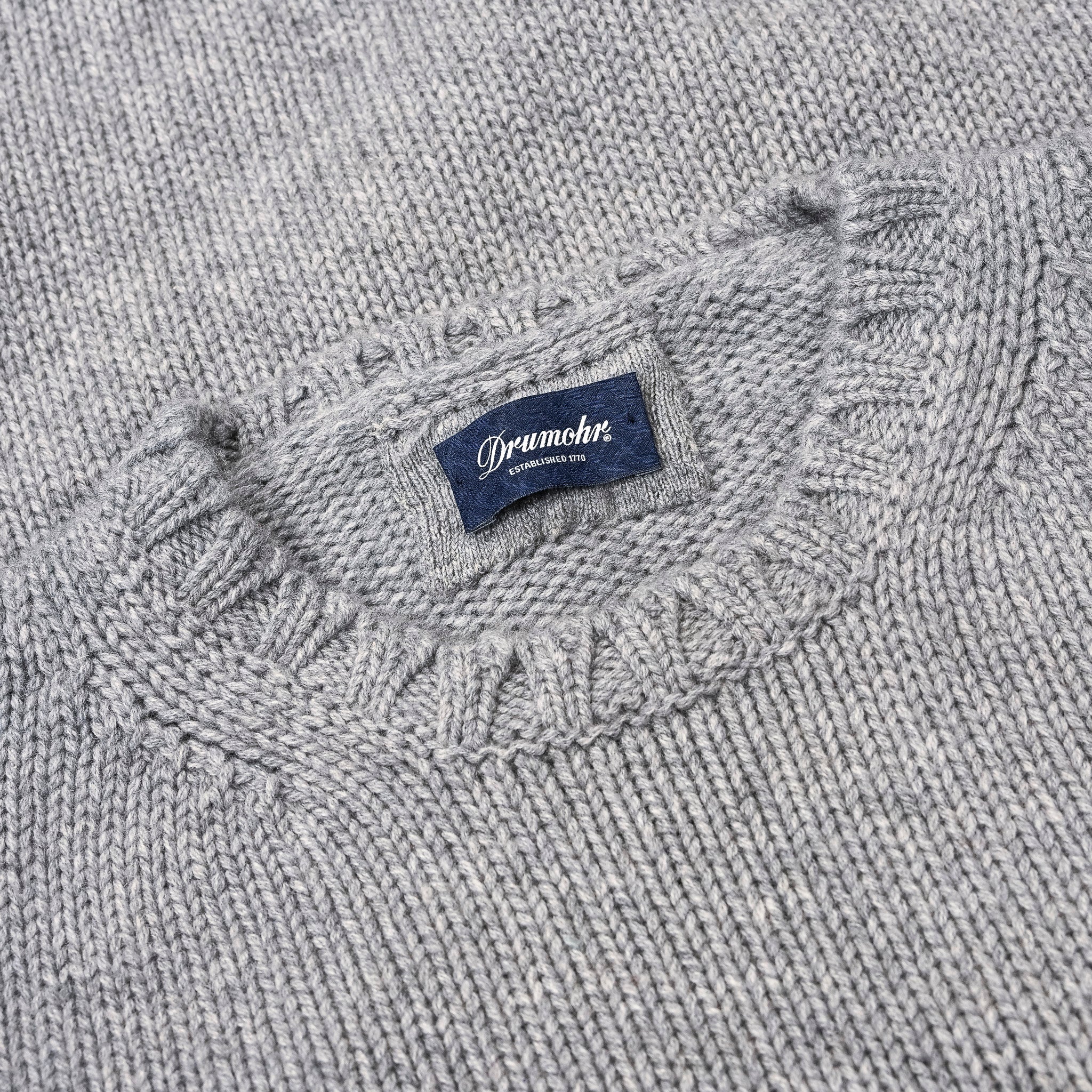 Drumohr Cashmere Tre Fili Girocollo Grigio Medio – Frans Boone Store