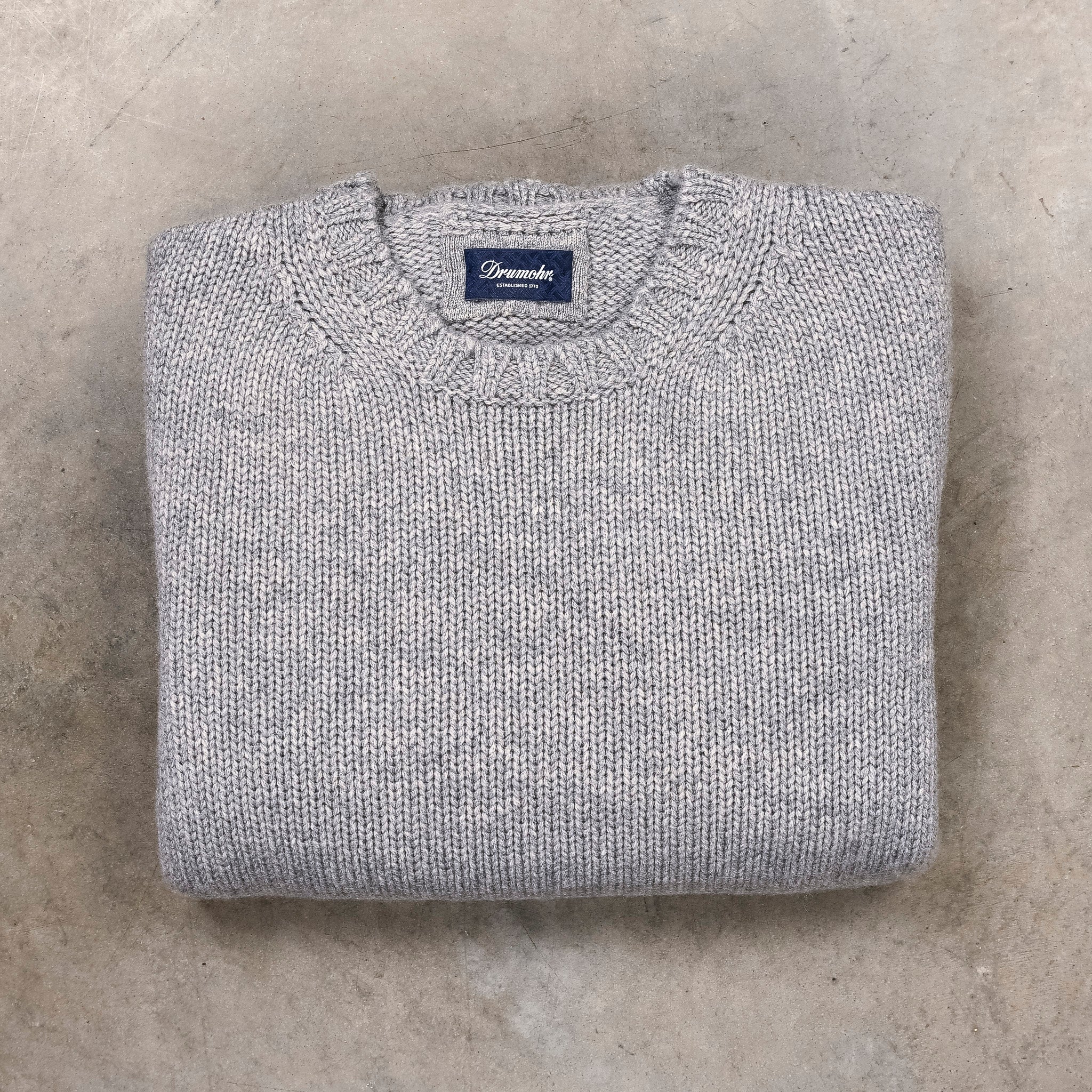 Drumohr Cashmere Tre Fili Girocollo Grigio Medio – Frans Boone Store