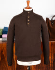 William Lockie x Frans Boone Baby Lambswool 4-Button Mock Neck Caffe