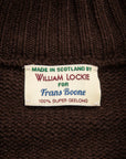 William Lockie x Frans Boone Baby Lambswool 4-Button Mock Neck Caffe