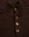 William Lockie x Frans Boone Baby Lambswool 4-Button Mock Neck Caffe