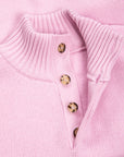 William Lockie x Frans Boone Baby Lambswool 4-Button Mock Neck Malva