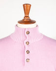 William Lockie x Frans Boone Baby Lambswool 4-Button Mock Neck Malva