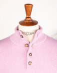 William Lockie x Frans Boone Baby Lambswool 4-Button Mock Neck Malva