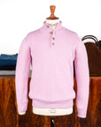 William Lockie x Frans Boone Baby Lambswool 4-Button Mock Neck Malva