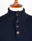 William Lockie x Frans Boone Baby Lambswool 4-Button Mock Neck Marino