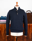 William Lockie x Frans Boone Baby Lambswool 4-Button Mock Neck Marino