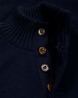 William Lockie x Frans Boone Baby Lambswool 4-Button Mock Neck Marino