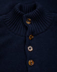 William Lockie x Frans Boone Baby Lambswool 4-Button Mock Neck Marino