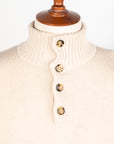 William Lockie x Frans Boone Baby Lambswool 4-Button Mock Neck Sabbia