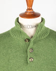 William Lockie x Frans Boone Baby Lambswool 4-Button Mock Neck Siepe