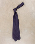 Finamore "Sette Pieghe" Plain Silk Tie Marino