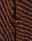 Finamore "Sette Pieghe" Plain Silk Tie Marrone