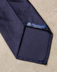 Finamore "Sette Pieghe" Plain Silk Tie Blu Notte