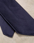 Finamore "Sette Pieghe" Plain Silk Tie Blu Notte