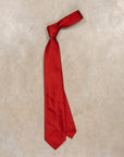 Finamore "Sette Pieghe" Plain Silk Tie Rosso