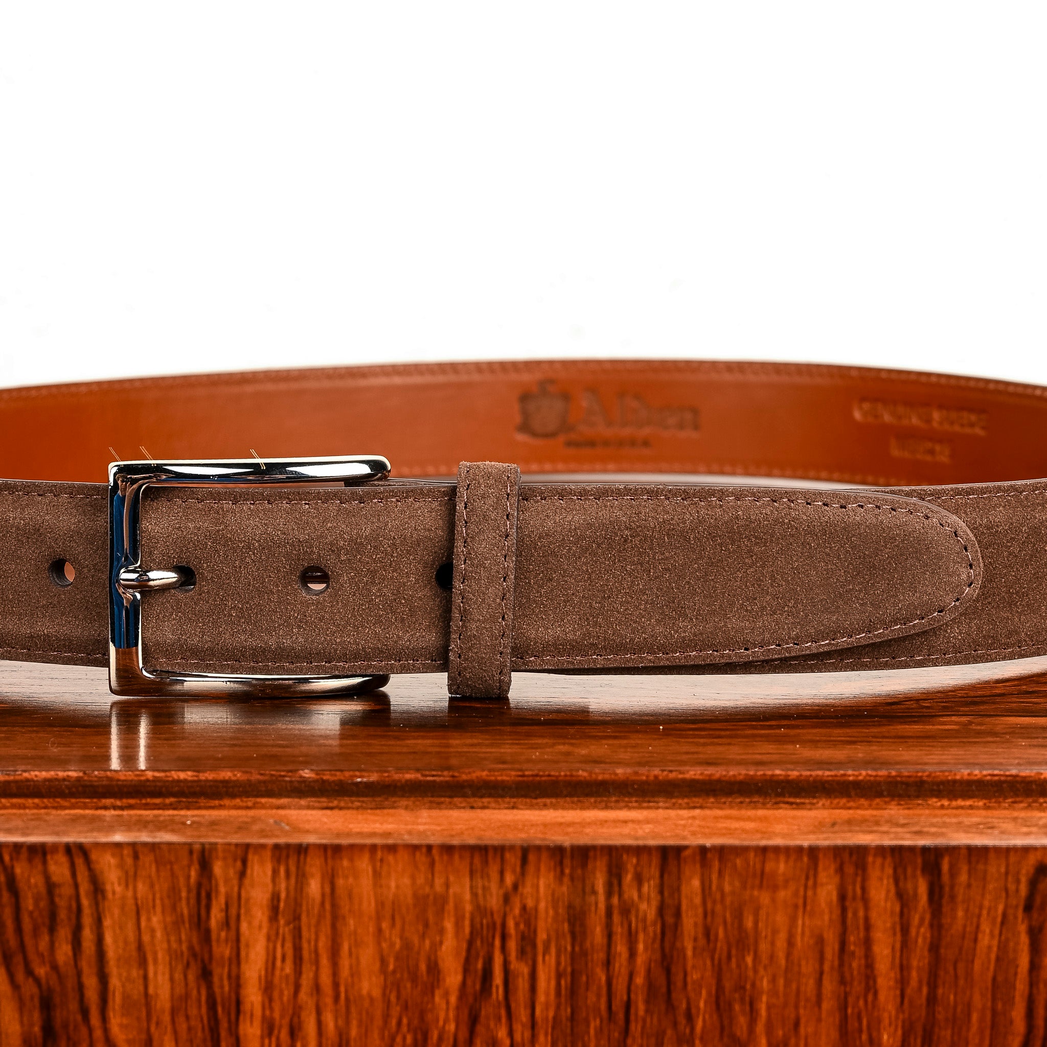 Alden Brown Suede Belt 35mm – Frans Boone Store