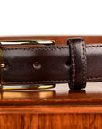 Alden Dark Brown Smooth Calf Leather Belt 30mm
