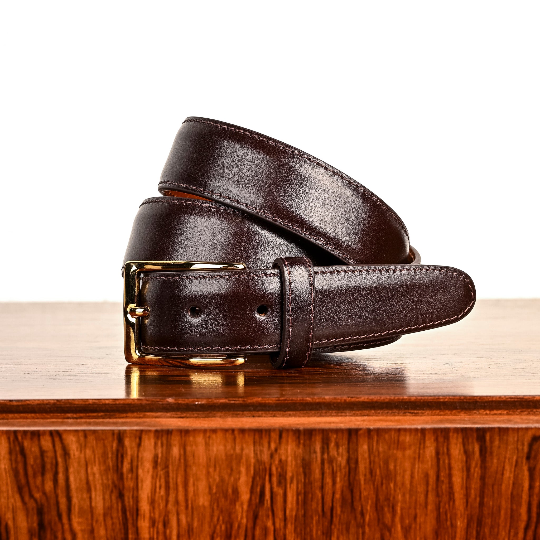 Alden Dark Brown Smooth Calf Leather Belt 30mm 110 Alden Dark Brown Smooth Calf Leather Belt 30mm 110