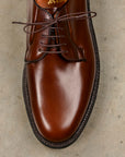 Alden X Frans Boone Plain Toe Blucher Dark Brown Calf Leather