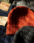Orslow Classic Aran Beanie Crafted In Japan Orange